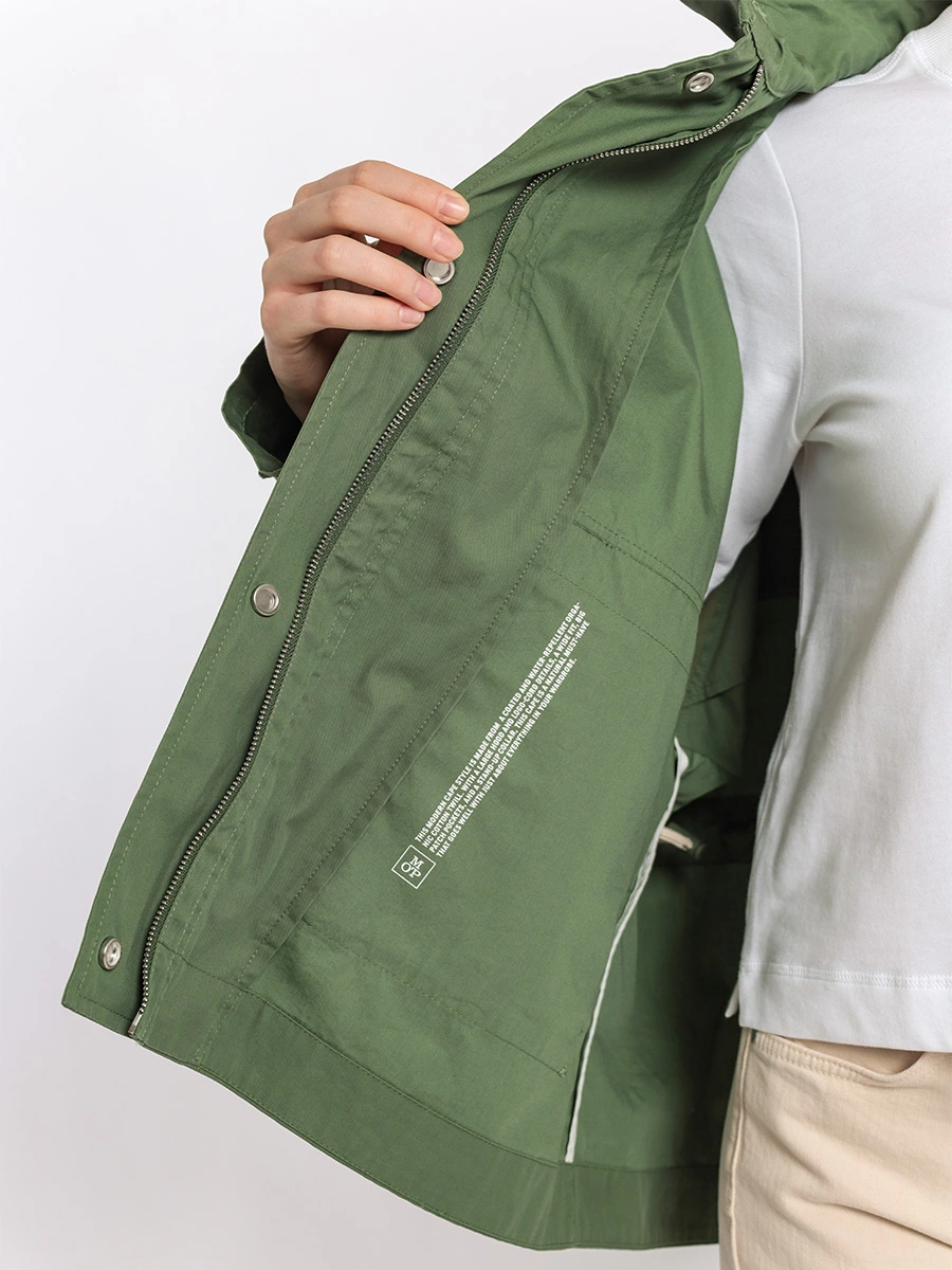 Куртка в утилитарном стиле из органического хлопка с покрытием